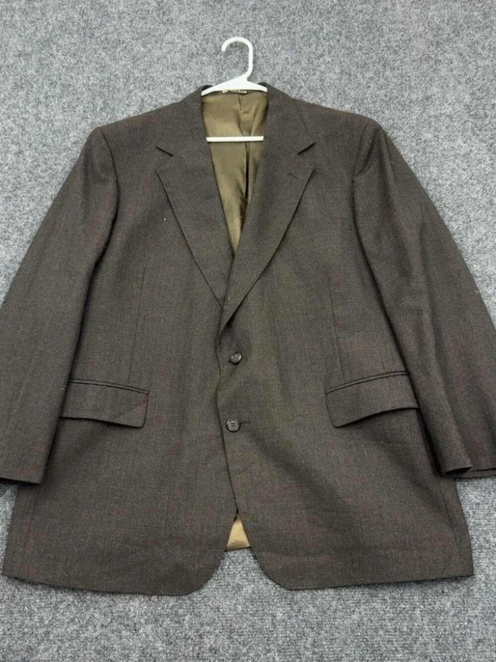 Report Vintage Eagle Clothes Blazer Mens 46R Brown Wool Two Button Professional